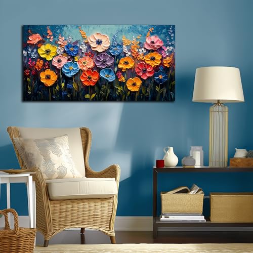 Flower Canvas Wall Art for Bedroom Women Colorful Prints Wall Decor for Living Room Floral Wall Decoration Ready to Hang 20 x 40 Inch - color: Colorful, size: 40"L x 20"W