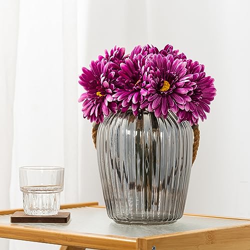 TOPIA Artificial African Daisies Flowers African Daisy Silk Flowers Artificial Gerbera Daisies Pack of 10 (Purple) - color: Purple, size: 10pcs