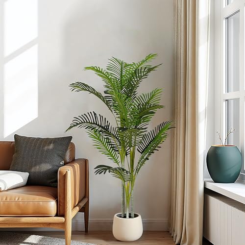 Christopher Knight Home Alene Set of 2 61''H Artificial Tree Indoor, Artificial Palm Tree with Nursery Pot, Tropical Style Faux Tree and Black Plastic Pot, Artificial Plant for Home Office Decor,Green - color: Green/61''h