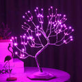 FUCHSUN Bonsai Tree Light 108 LED Fairy Tree Lamp Branches Adjustable Battery and USB Operated (Pink Glow Silver Branch) - color: Pink Glow-silver Branch