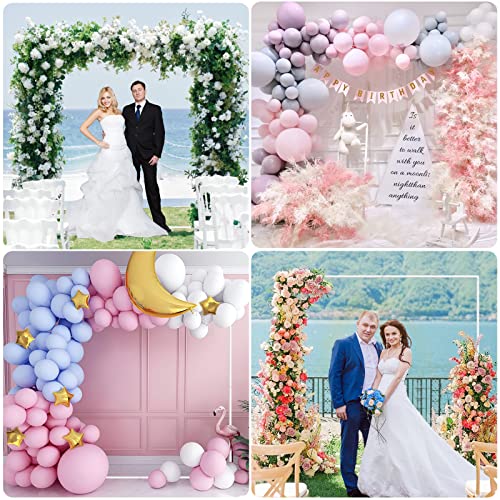 Wedding Arch Backdrop Stand 6.6x6.6 FT Square Wedding Arches for Ceremony White Metal Arch Stand for Wedding Bridal Shower Birthday Party Garden Floral Wedding Arbor Anniversary Event Decor - color: White, size: 6.6FT x 6.6FT