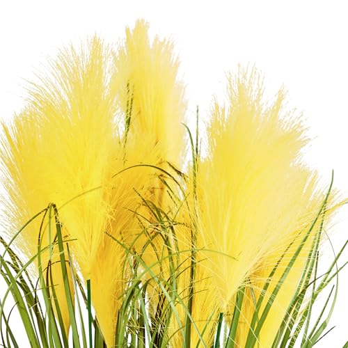 Collections Etc Faux Pampas Grass Picks - Set of 3 - Outdoor or Indoor Decorative Accent, White