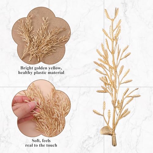 50 Pcs Faux Flowers for Floating Candles Floating Flowers for Centerpiece Vase Mini Flower Filler Filling in Cylinder for Wedding Dinning Table Party Home Bar Restaurant Decoration, 6 Inch (Gold)