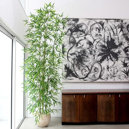 Nearly Natural 9ft. Artificial Green Bamboo Tree - size: 9ft