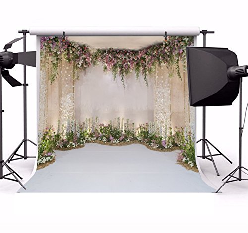 Vinyl 8x8ft Backdrop, Wedding, Floral Design, Ideal for Photography, Parties, Decorations - size: 8x8ft