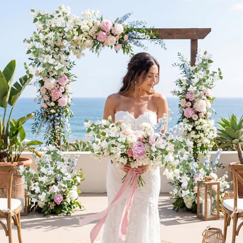 4PCS White Bougainvillea Artificial 37.4" Silk Faux Bougainvillea Flowers Fake Bougainvillea Branches for Wedding Home Garden Table Centerpieces Decor(White) - color: White