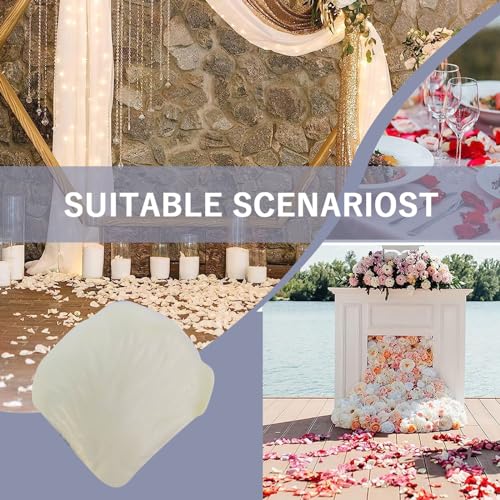 SITUMEIZI 1500PCS Rose Petals for Romantic Night for Her Set Wedding Party Decoration Marriage Proposals Decor Flowers Petals Fake Rose Artificial Silk Rose Petals(Ivory White) - color: Ivory White, size: 1500