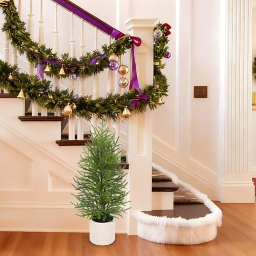 2.6FT Artificial Small Mini Pine Tree for Tabletop, Real Touch 31 inch Premium Artificial Topiary Tree Potted Plants for Home Tabletop Entryway Living Room Indoor Outdoor Decor - style: 2.6ft