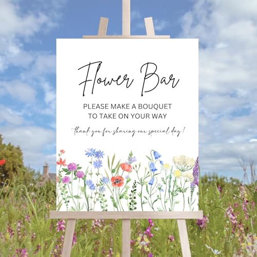Greenery Flower Bar Sign, Build Your Bouquet Bar, Fresh Off The Market Shower Sign, Plastic 18x27 inches - color: Flower #8