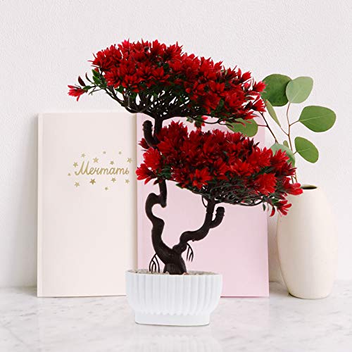 Fake Tree Artificial Bonsai Tree Plastic Fake Bonsai Tree Japanese Faux Potted Plant Simulation Guest-Greeting Pine Ornament Artificial Plant for Home Decor Indoor House Plants Indoors Live