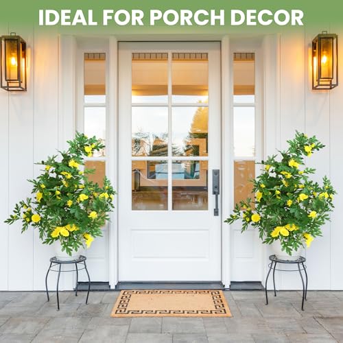 Artificial Hanging Flowers for Outdoors Decoration, 2 Pack Hanging Flowers Daisy Flowers Artificial Bouquet for Wall Home Garden Balcony Yard Front Door Porch Decor