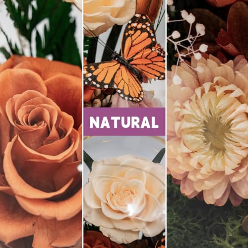 Forever Gifts for Her: Big Flower Big Love-Graduation Flowers for Daughter Wife Mom-Eternal Flower with Butterfly-Flowers for Delivery Prime on Anniversary Valentines Birthday (Orange) - color: Orange1