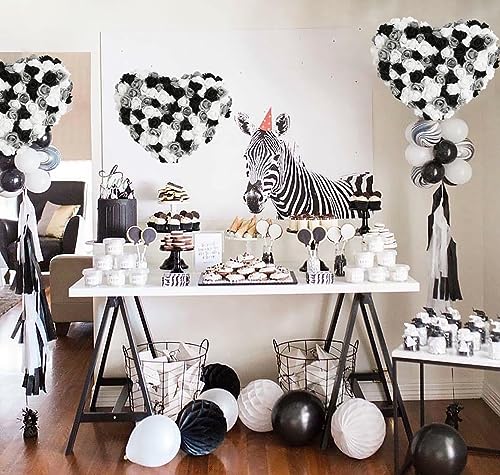 Foam Roses,200PCS Black Roses Artificial Flowers 1.97in Foam Flowers for Craft DIY Wedding Party Home Decoration(Black&White&Gray) - color: Black&white&gray