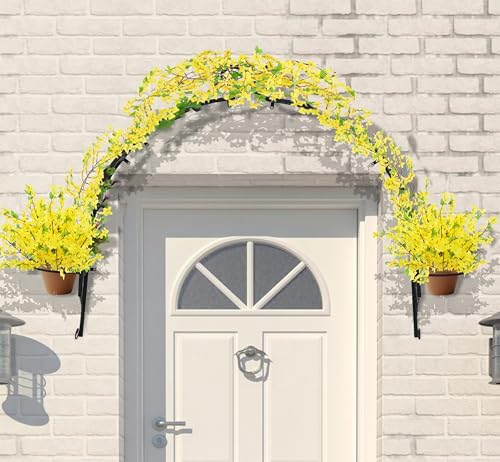 3Pcs Artificial Flowers Vine 5.9ft Silk Flower Garland Yellow Spring Garland Decor Fake Hanging Artificial Jasmine Vines for Indoor Outdoor Home Wall Party Wedding Arch Decoration - color: Yellow-3