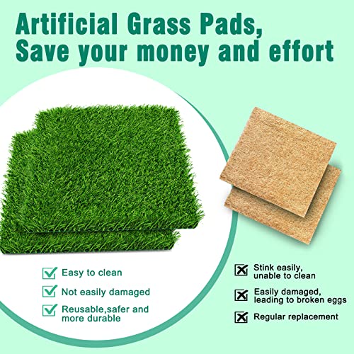 8 Pack Chicken Nesting Box Pads - Washable Artificial Grass Nesting Pads - Chicken Nesting Pads for Chicken Coop and Pet Garden Lawn Indoor Outdoor 12"×12"×1" - color: 8pack-Green