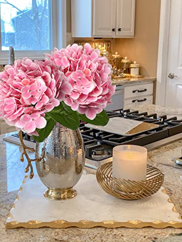 DILATATA Large Single Headed Pink Hydrangea 26" Artificial Hydrangea Flowers Fake Hydrangeas for Wedding Bouquet, Home, Party, Store, 3 - color: Light Pink #3, size: 3PCS