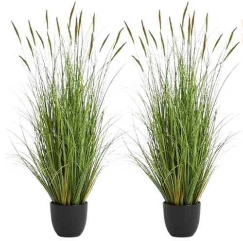 2 Pack Artificial Horsetail Grass 4ft/47.2in Potted Faux Plant for Modern Room Decor Large Tall Grass Plant Greenery for Indoor Outdoor - color: 2pac Green4