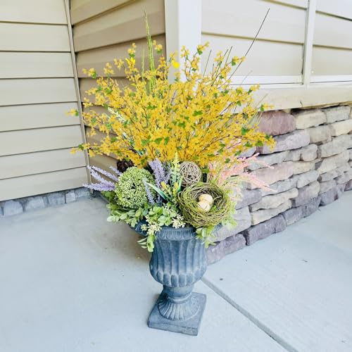 6Pcs Artificial Forsythia Branches 35" Yellow Long Stem Artificial Flowers for Tall Vase Fake Silk Flowers Forsythia Stems for Home Table Centerpiece Kitchen Decorations - color: 6 Pcs Tall Stems Pcs