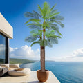 10ft Large Artificial Palm Tree for Outdoors Faux Triple Phoenix Palm with 36 Leaves,120 Inch Tall Fake Tropical Palm Tree for Patio,Poolside,Garden,Home Office Indoor Decor(10feet,1Pack)