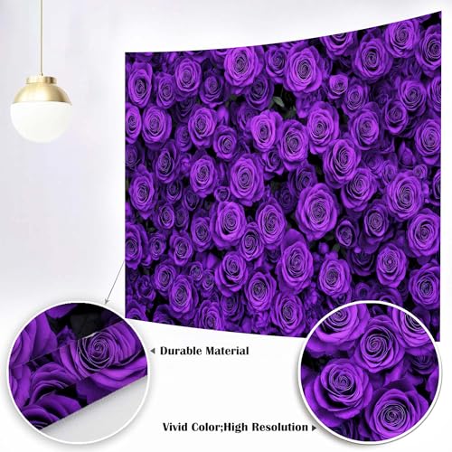 5 x 3 ft Purple Flower Floral Backdrop Background Photography Flower Wall Lavender Backdrop for Party Wedding Girls Birthday Princess Mother's Day Bridal Shower Anniversary Banner Decor Studio Photo - color: Purple, size: 5X3FT
