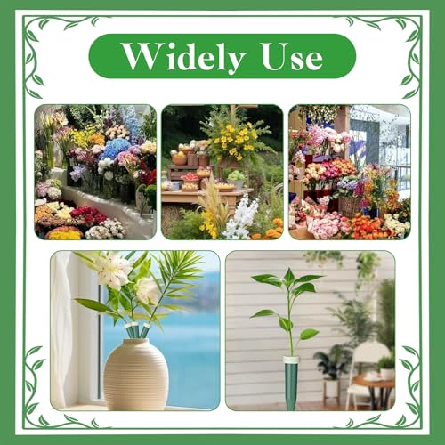 25 PCS Floral Water Tubes, 5.7 Inch Green Floral Water Tubes Single Flower Stem Waters Tube Plastic Flower Tube Vials with Caps Arrangements Supplies for Valentine's Day Wedding Birthday Supplies