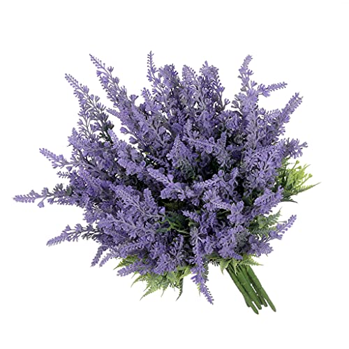 Lavender Artificial Flowers Bulk Stems Faux Greenery Plants Real-Touch Purple Bouquets DIY Home Decoration, 8pcs - size: 14 inches tall