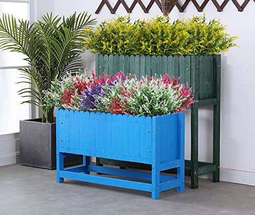 RECUTMS 20 Bundles Outdoor Artificial Flower UV Resistant Fake Stems Plants, Faux Plastic Greenery for Indoor Outside Hanging Plants Garden Porch Window Box Home Wedding Farmhouse Décor(Yellow) - color: Yellow, size: 20 Bundles