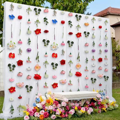 Suncalla 12 Pcs 70.8 ft Wildflower Garland Pre Strung Artificial Hanging Flower Vine Backdrop Decor from Ceiling Floating Silk Floral Garland for Garden Wedding Bridal Shower(Floral,Multicolor) - color: Multi Color, style: Floral