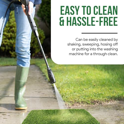 MAYSHINE Fake Grass for Dogs, Artificial Turf Grass Indoor Outdoor, Mat for Dogs Soft Blades, Cesped Artificial for Patios, Dog Astro Turf for Balcony, Quick Clean, Easy Rinse Patio Rug, 29.5"x17" - size: 29.5" x 17", style: Without Drainage Holes