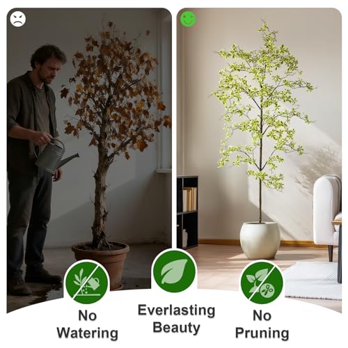 Bailikang 8FT Artificial Black Olive Tree Artificial Olive Plants, Tall Faux Olive Tree Faux Silk Plant Fake Plant Ultra-Realistic Silk Leaves & Natural Trunk Indoor Outdoor Use - color: White Olive Tree, size: 8ft