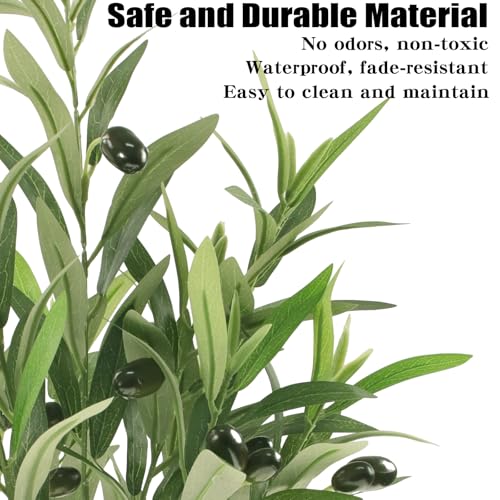 8 Pcs Artificial Olive Branches for Vase, 20" Fake Greenery Olive Stems Faux Green Plants Table Centerpieces for Living Room Bedroom Office Cafe Home Decor - color: 8p