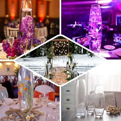 Efavormart 31" Tall Tapered Cylinder Glass Vase Clear Floor Vase Centerpiece for Table Décor - color: Clear, size: 32‘’
