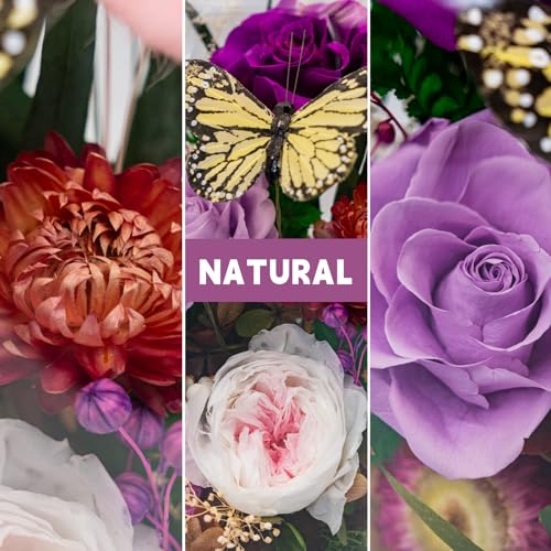 Forever Gifts for Her: Big Flower Big Love-Graduation Flowers for Daughter Wife Mom-Eternal Flower with Butterfly-Flowers for Delivery Prime on Anniversary Valentines Birthday (Purple) - color: Purple1