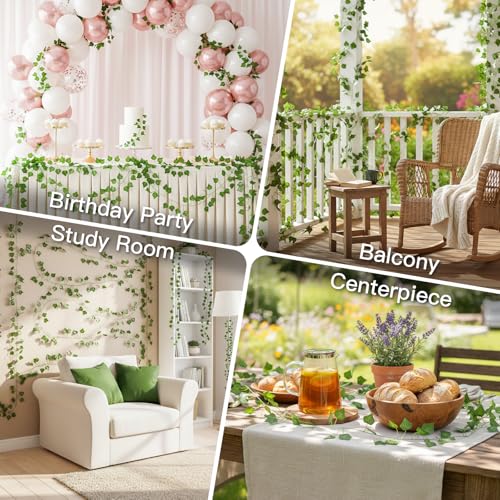 suddus Fake Vines for Room Decor 3 Pack 99 Ft Aesthetic Artificial Plant Ivy Garland Hanging Greenery Leaves Decoration for Home Bedroom Wall Wedding Party Indoor Outdoor - color: Ivy, size: Fake Vines-3 Pack