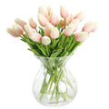 30 pcs Real-Touch Artificial Tulip Flowers Home Wedding Party Decor - color: Light Pink