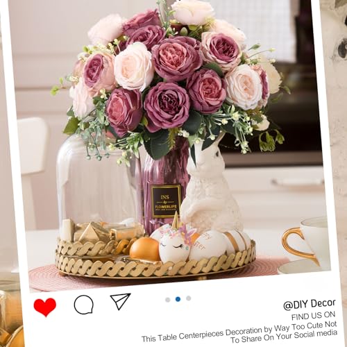 Geosar 8 Bundles Artificial Peonies Flowers Fake Silk Peony Bouquet Faux Peonies Flowers Bulk for Decoration Vase Floral Arrangements Wedding Party Table (Dusty Pink,Dusty Rose) - color: Dusty Pink, Dusty Rose