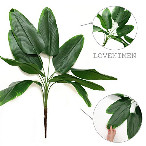 Artificial Plants Tropical Leaves, Fake Greenery Banana Tree Faux Palm Plant Large Leaf Indoor Outdoor Home Garden Office Verandah Wedding Floral Arrangement Decor Party Decoration - 1 Pack - color: Banana Tree/ 1 Pcs