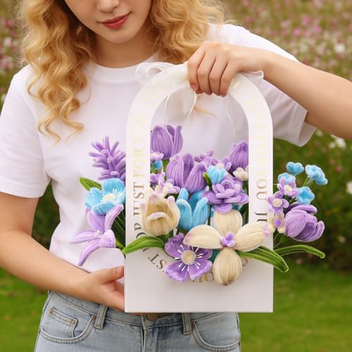 ARPOVIST 20 Pack Flower Arrangement Boxes, Foldable White Bouquet Box Bags with Handle, Floral Gift Box for Bouquets, Wedding Flower Packaging, Florist Supplies for Birthday Valentine's Day - color: White, size: 1 Count (Pack of 20)