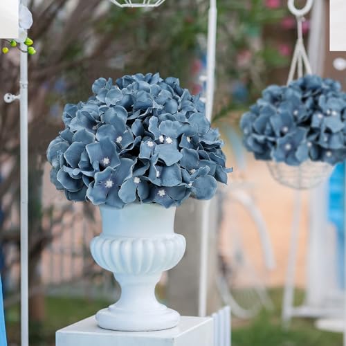 11.81 Inch Hydrangea Flower Balls for Centerpieces - 12 PCS Artificial Floral Arrangement Large Fake Silk Kissing Ball for Wedding Table Home Party Decor - Dusty Blue - color: Dusty Blue-11.81 Inch-12 Pcs, size: Large Size