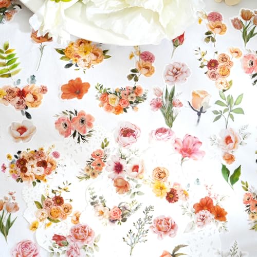 100 Pcs Natural Botanical Flower Stickers, Wildflower Stickers for Scrapbooking Junk Journal Notebook Diary Planner Letter Envelope Water Bottle Phone Case Craft Decoration (Wildflower) - color: Wild