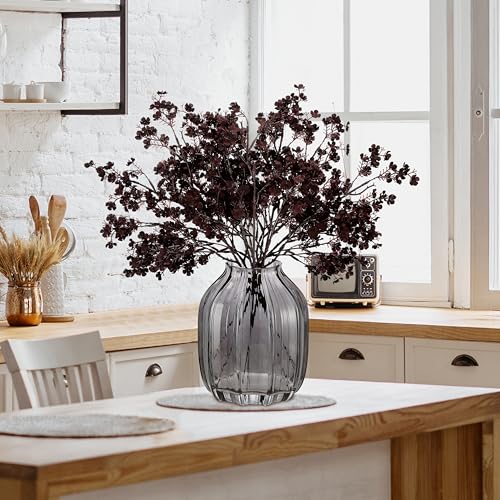 JAKY-Global Silk Babys Breath Artificial Flowers Bulk Blackish Red 6pcs Faux Fall Flowers for Vase Home Kitchen Indoor Bouquet Floral Arrangement Table Centerpieces Farmhouse Decor - color: Blackish Red, size: 6 Bundles