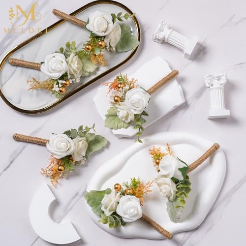 6Pcs White Artificial Foam Rose Boutonnieres for Men Wedding Prom | White Fake Foam Rose for Wedding Prom Groom Groomsmen Party Suit Decoration Homecoming Graduation - color: White Style B