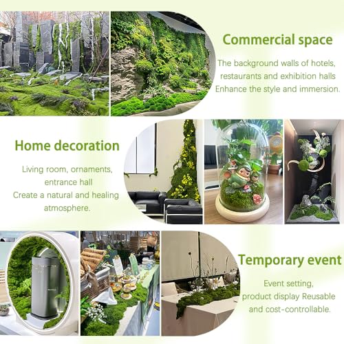Fake Green Moss for Crafts, Fake Green Moss for Potted Plants, Faux Potted Plants for DIY Decorating Craft Art Potted Wedding Accessories Fairy Garden Accessories, 7.05oz - size: 7.05oz/200g- Light Green