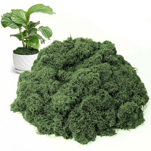 Dingion 24.7oz Fake Green Moss for Crafts, Artificial Faux Moss Bulk for Wedding Party Decor, Table Centerpieces, DIY Floral Decorative Arrangements, Fairy Gardens, Indoor Outdoor Use(Dark Green) - color: Dark Green