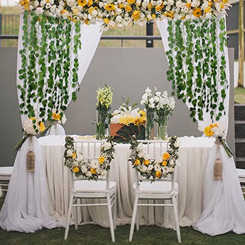 36 Pack 248 Ft Fake Vines Hanging Greenery Artificial Plants Faux Silk Green Leaves Garlands Living Room Wall Decor for Bedroom Office Garden Outdoor Wedding Jungle Party Decoration - color: Green-36