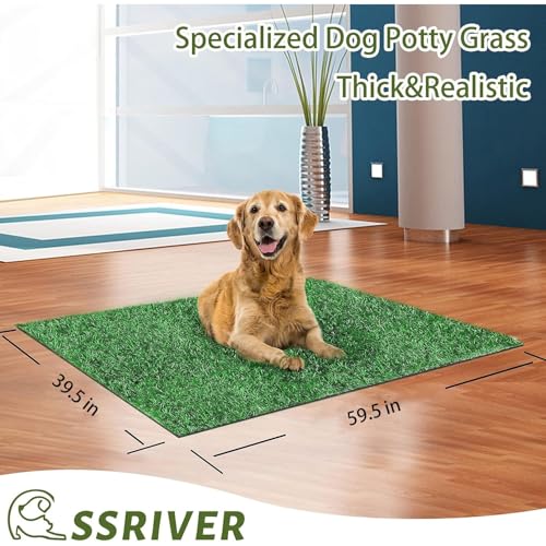 59.5 x 39.5 in Dog Grass Pad, Extra Large Artificial Grass Turf Mat, Fake Grass for Large Dog Potty Training Indoor Outdoor Balcony Patio Lawn Decoration - size: 59.5 x 39.5 Inch (Pack of 1)