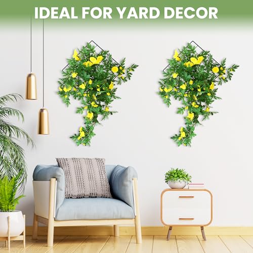 Artificial Hanging Flowers for Outdoors Decoration, 2 Pack Hanging Flowers Daisy Flowers Artificial Bouquet for Wall Home Garden Balcony Yard Front Door Porch Decor