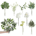Artificial Wedding Greenery Filler Box Set 50Pcs with 8 Kinds Fake Greenery Stems for Centerpiece and Floral Arrangement Greenery Bouquet Filler(White Green) - color: White Green