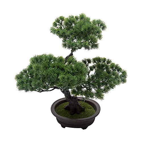 Artificial Bonsai Pine Tree, Plastic Simulation Potted Plant DIY Decorative Bonsai, Desk Display Fake Tree Pot Ornaments Home Office Bedroom Living Room Farmhouse Decorations(Style 3)