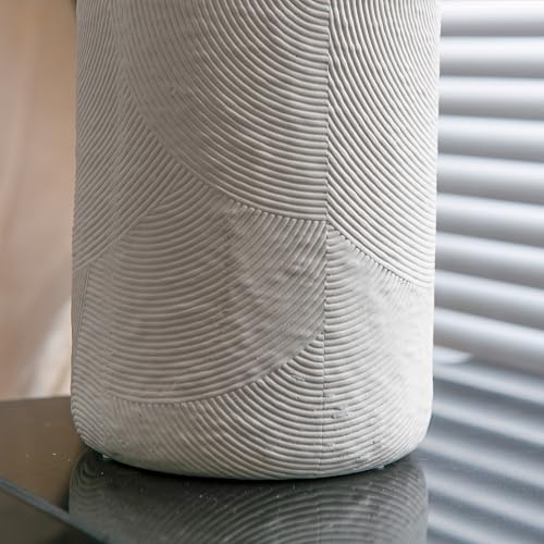 Large Textured Vase, Boho Ceramic Vase for Modern Farmhouse Home Decor, Pottery Vases for Flowers, Pampas Grass, Rustic Decorative Vase, Clay Vase Centerpieces for Dining Table - color: Large Single